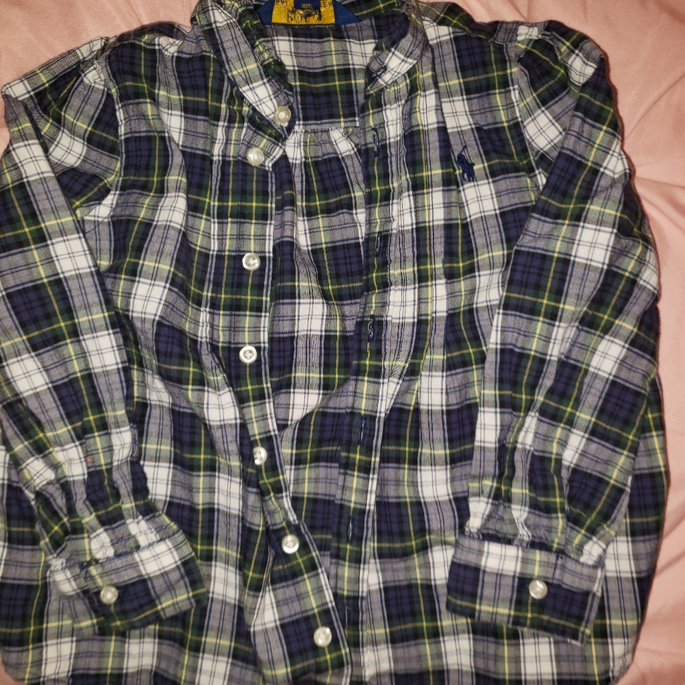 Polo Ruffle Collar Button Down Shirt